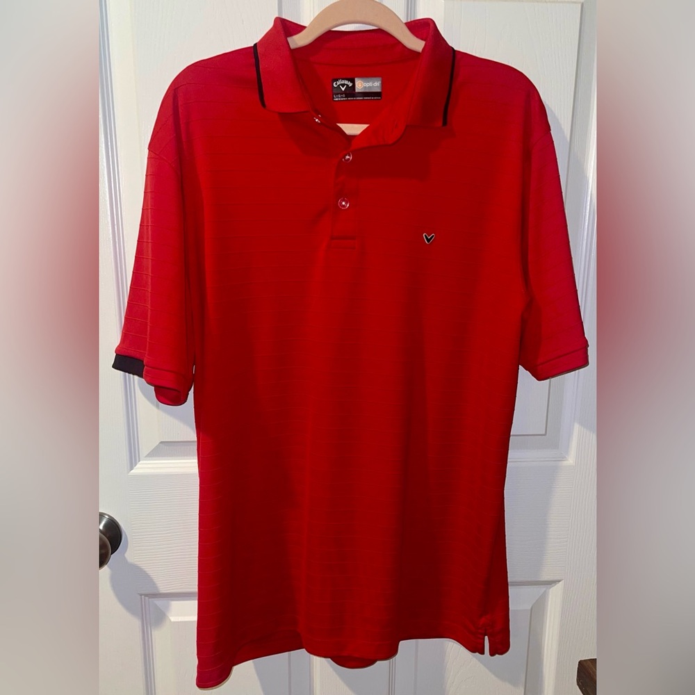 Callaway Men’s Golf large polo red short sleeve optidri